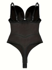 Deep V Push Up Bodysuit Tummy Control Slimmer Body Shaper
