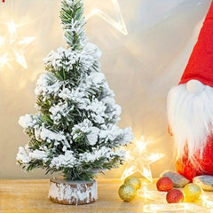 Mini Christmas Tree Artificial Snowflake Flocking Pine Needle Tree