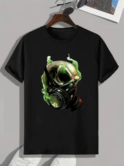 Skull Print Men's Graphic T shirt for Summer