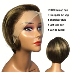HD Lace Front Human Hair Bob Wig with Baby Hair Pre Plucked Pixie Cut
