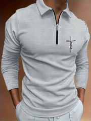 Men's Waffle Pattern Long Sleeve Shirt