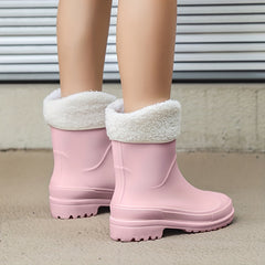 Women's Non-slip Warm Rain Boots Waterproof Outdoor Short Boots