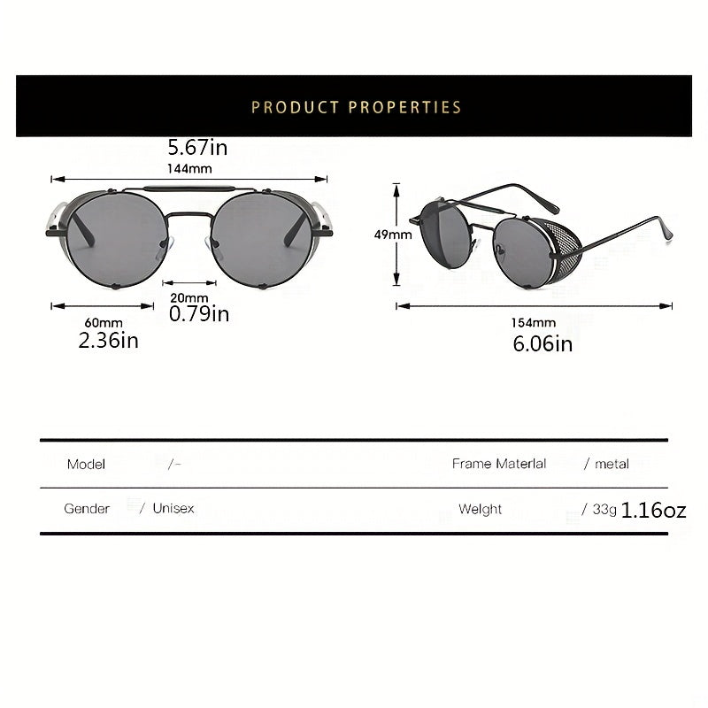 Steampunk Top Bar Sunglasses Retro UV400 Sun Shades Glasses