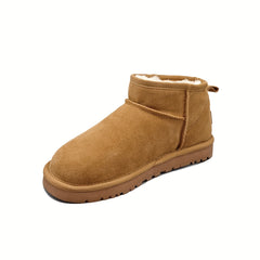 Women's Snow Boots Plush Lined Slip On Thermal Short Boots