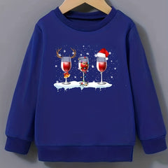 Christmas Beverages Pattern Sweatshirt for Girls