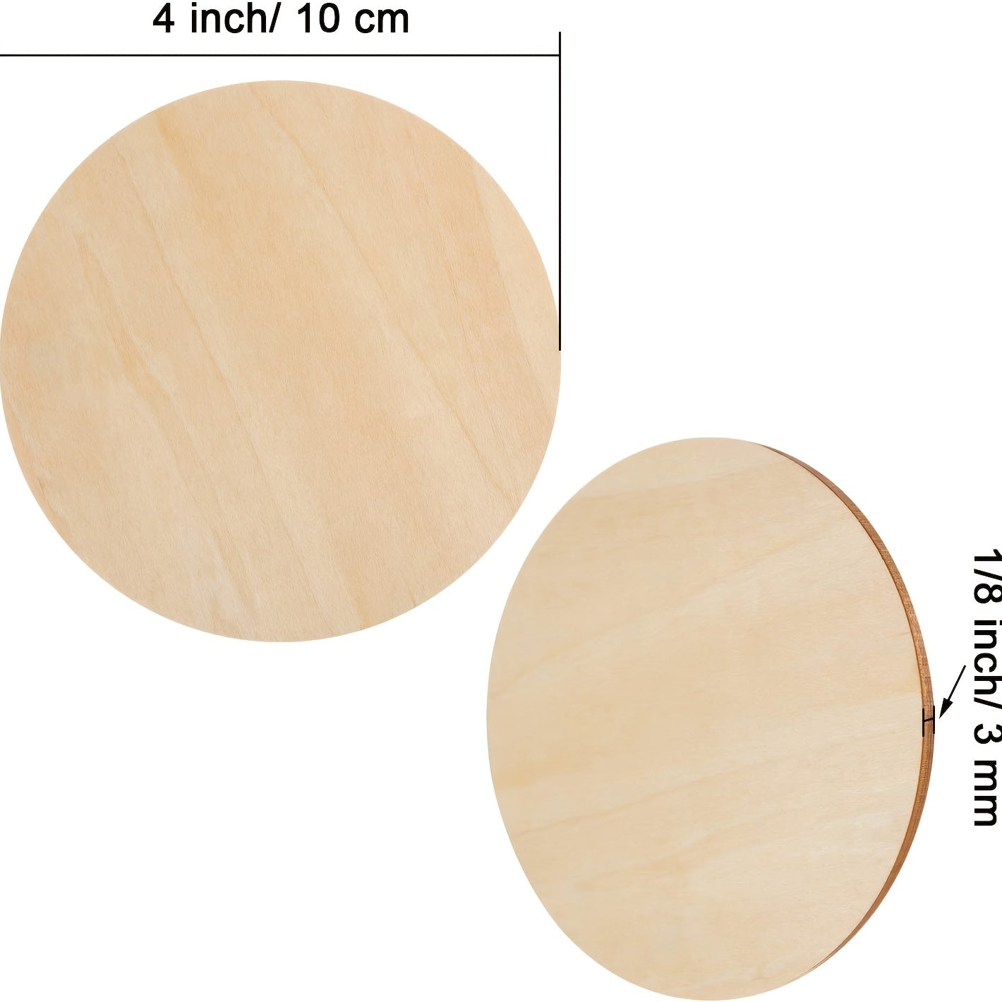 30pcs 10-16cm Round Wood Discs for Crafts Wooden Cutout Tiles Wood Circles