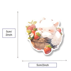 54pcs Strawberry Cat Cartoon Stickers Pack - Kids Laptop Luggage