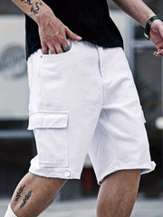Cotton Denim Cargo Shorts Men's Street Style Shorts