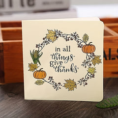 Autumn Wreath Pumpkin Leaf Clear Stamps for Card Making and Album Decor