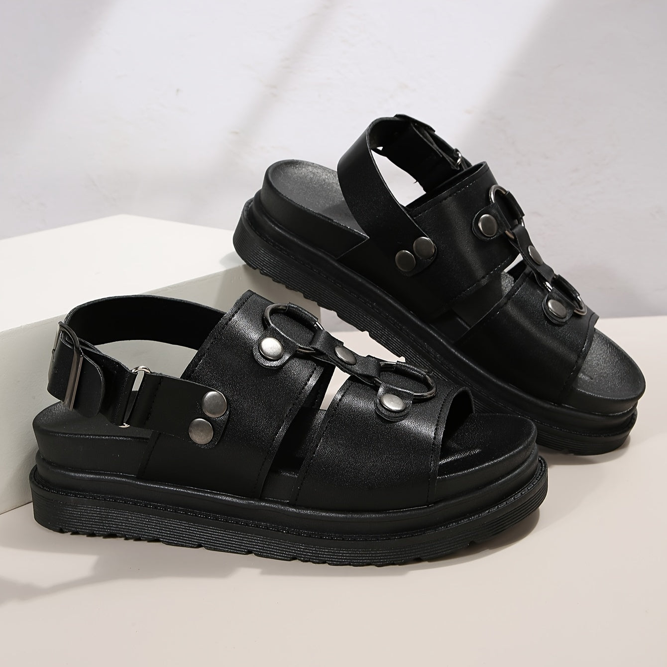 Women's Platform Sandals Metal Ring Thick Bottom Sports Sandals