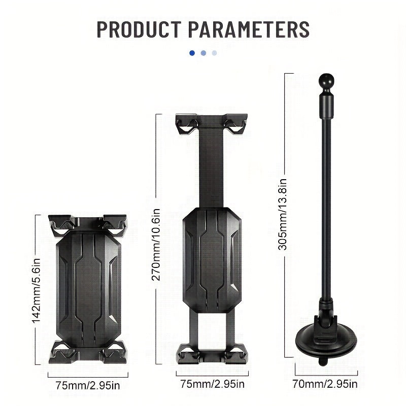 Car Phone Mount Tablet Holder Long Arm Gooseneck Suction Cup Mount