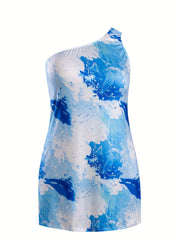Tie Dye One Shoulder Lounge Dress