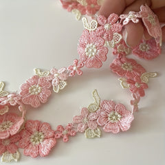 Water Soluble Lace Embroidery Lace 1 Yard DIY Handicraft Flowers Sewin