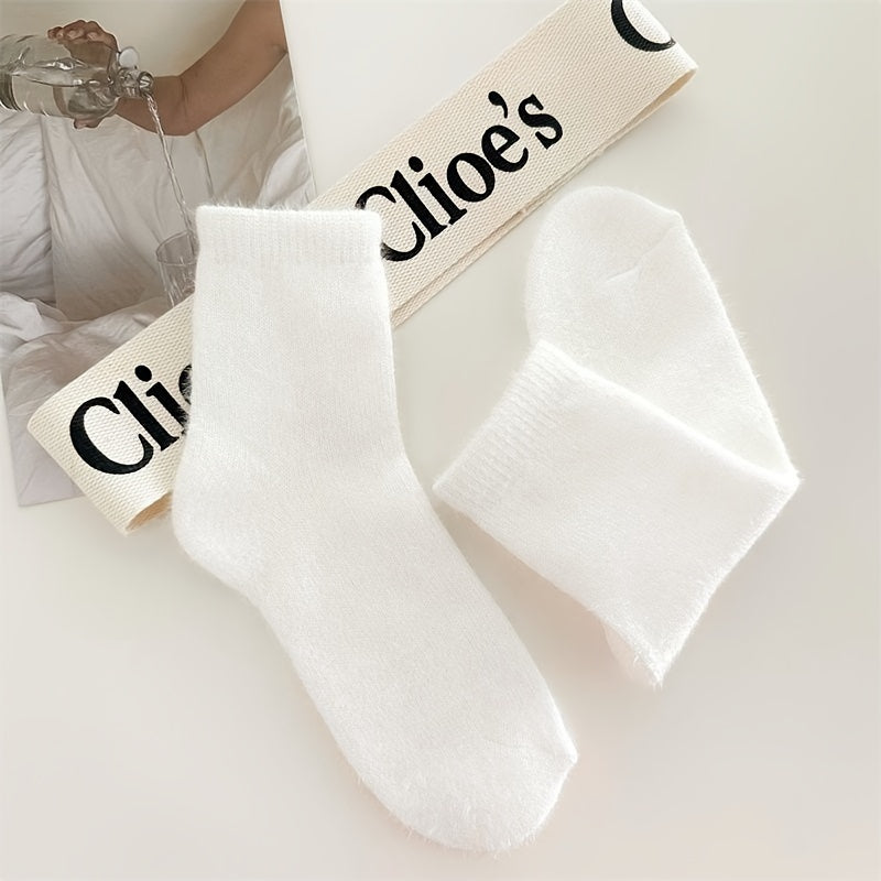 2 Pairs Warm Mid Tube Socks for Women