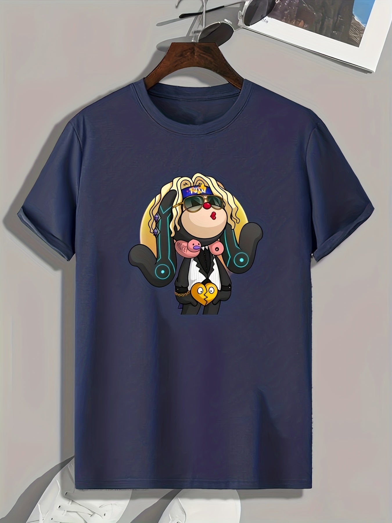 Funny Cartoon Print Men's Graphic T shirt Casual Comfy Tees For Summer