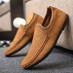 Men's Leather Moccasins Non-Slip Slip On Shoes