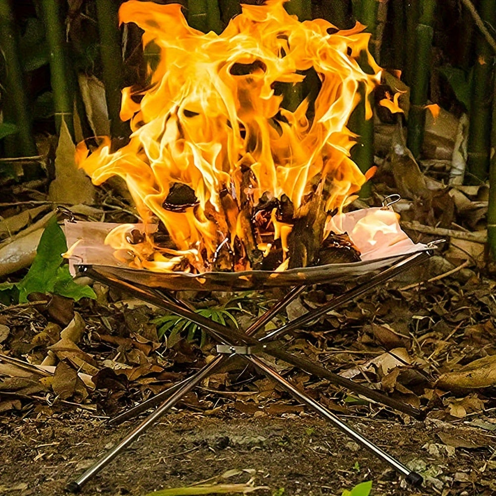 Portable Garden Fire Pit 4 Legs Collapsible Fire Pits Fireplace