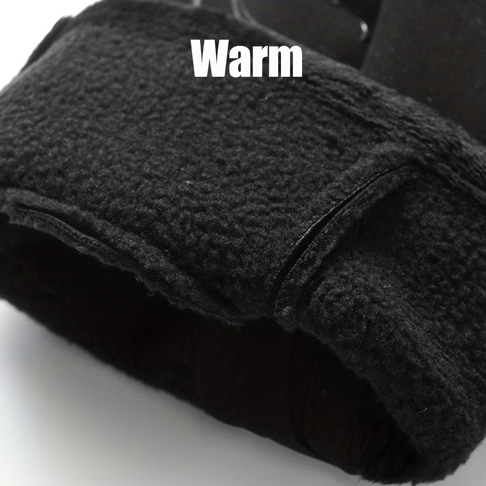 Men's Outdoor Winter Plush Warm Touch Screen Gloves Windproof Waterproof