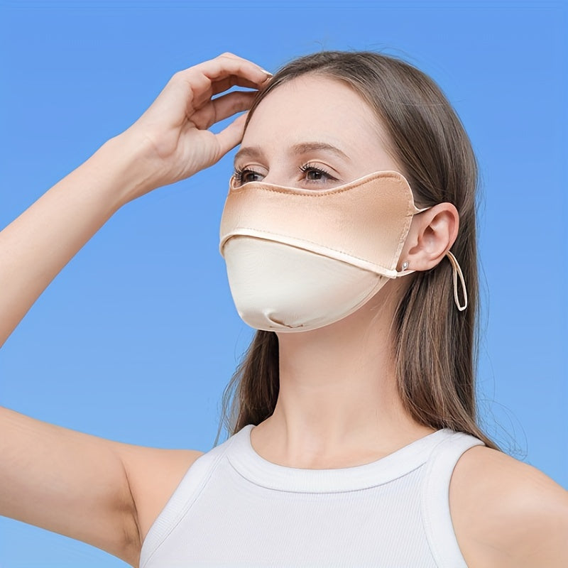 Gradient Sunproof Mask Breathable Ice Silk Face Covering Reusable