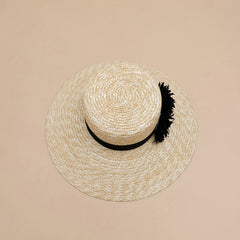 Khaki Wide Brim Straw Sun Hat for Women