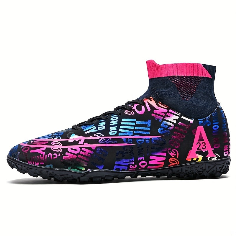High Top Turf Football Boots - Gradient Print - Anti Skid - Breathable