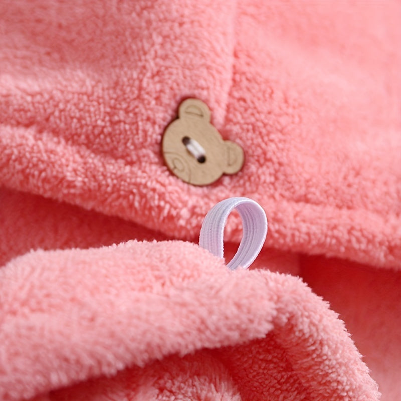 Quick Drying Hair Cap Absorbent Coral Fleece Shower Cap with Thickened Towel