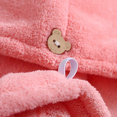 Quick Drying Hair Cap Absorbent Coral Fleece Shower Cap with Thickened Towel