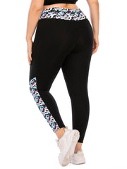 Geometric Print Yoga Sports Leggings - Medium Stretch
