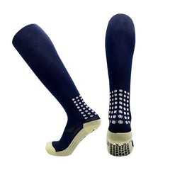 Non slip Athletic Knee High Socks Silicone Bottom Breathable Over The Calf Socks