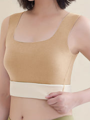 Solid Thermal Tank Top Square Neck Slim Fit Sleeveless Top