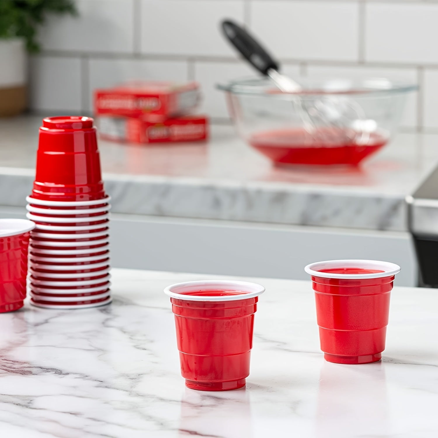 Red Disposable Jelly Shot Glasses 2oz - Pack of 50-100