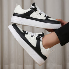 Women's Soft Sole Lace up Sporty Skate Shoes Breathable Sneakers