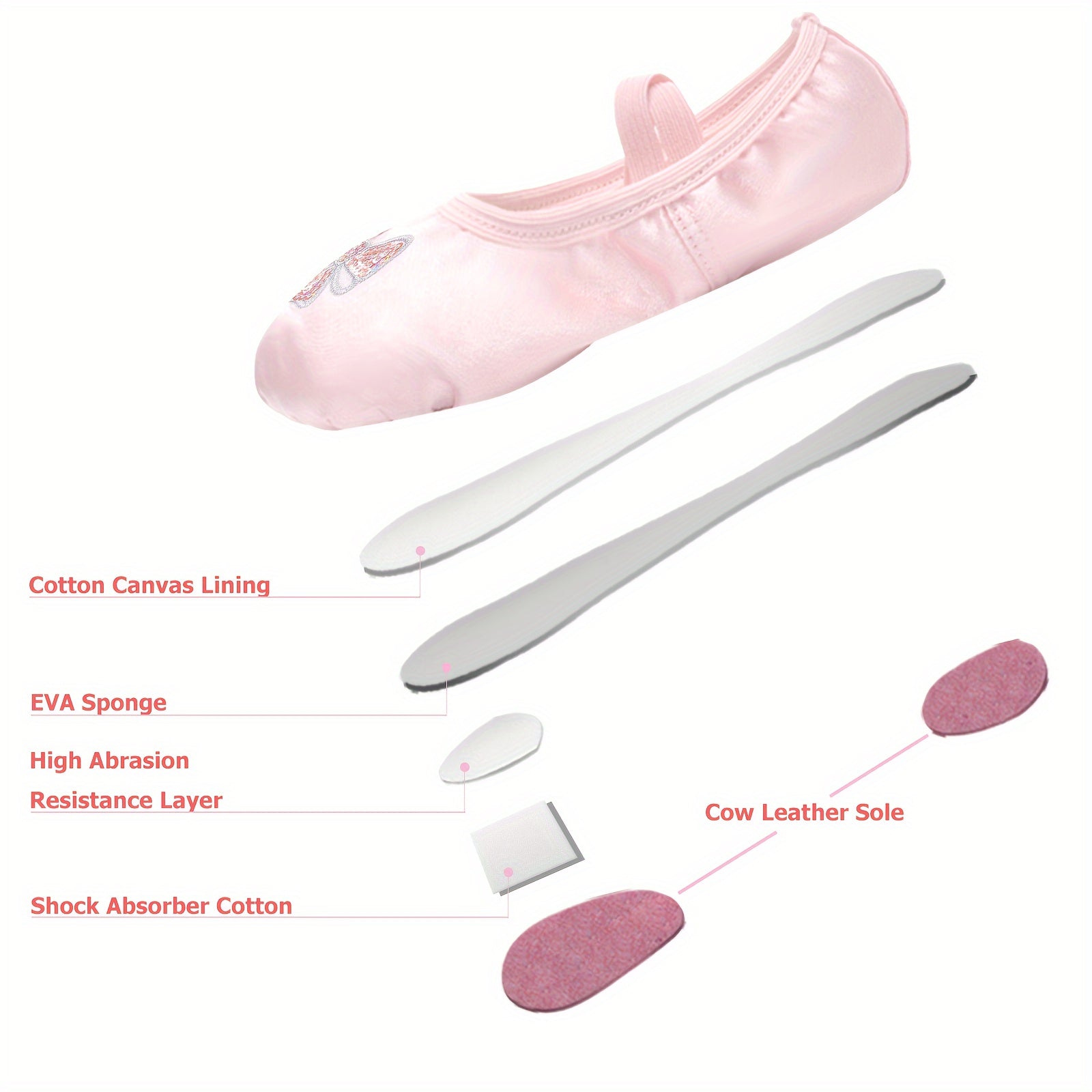 Girl's Pink Backless Soft Dance Shoes Comfy Non Slip