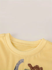 Boys Elephant Print T-shirt & Tropical Leaf Shorts Set