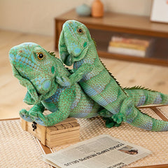 Realistic Plush Lizard Stuffed Animal Soft Toy Dark Green & Emerald