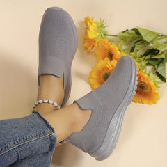 Women's Lightweight Slip On Sneakers Low Top Solid Shoes