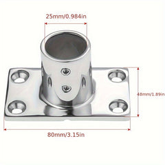 1pc Stainless Steel Handrail Accessory for 1.25mm Pipe with Rectangular Base