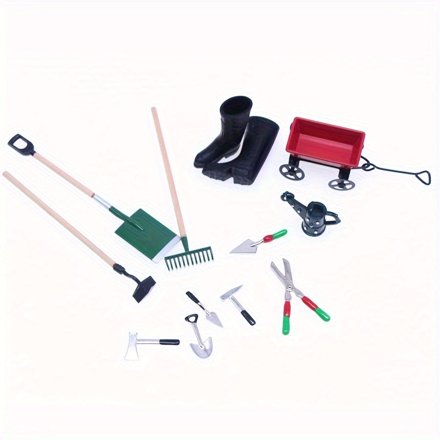 Toy House Decoration Dollhouse Mini Garden Repair Alloy Tool Model Ornament