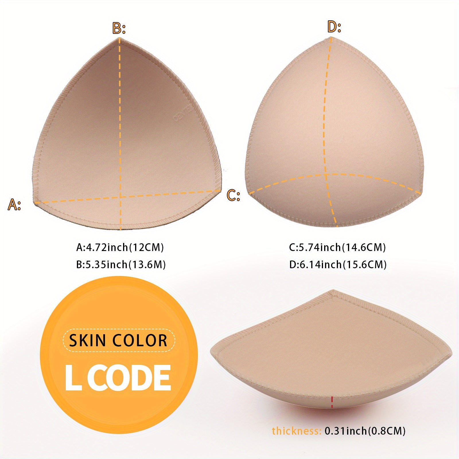 Triangle Cups Bra Insert Pads Soft & Comfy Chest Enhancer Pads Women's Lingerie