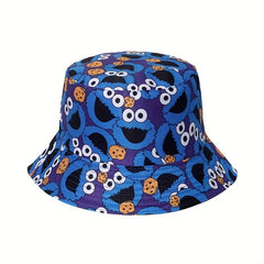 Cartoon Print Reversible Basin Hat for Women Men