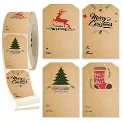 300 Christmas Holiday Decoration Sticker Roll Self-adhesive Label