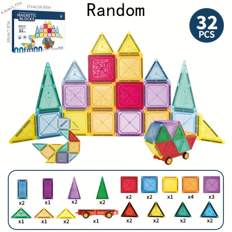 199pcs Magnetic Tiles Building Block Toys Travel Set Educational STEM Boys Girls