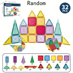 199pcs Magnetic Tiles Building Block Toys Travel Set Educational STEM Boys Girls