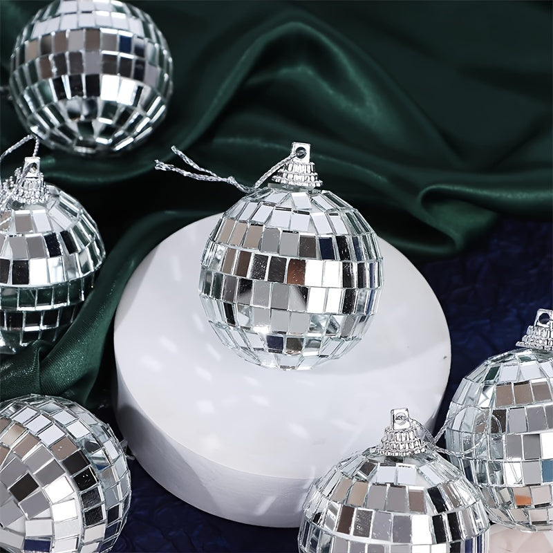 6pcs Glass Mirror Reflective Ball Christmas Tree Hanging Ornaments