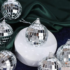 6pcs Glass Mirror Reflective Ball Christmas Tree Hanging Ornaments