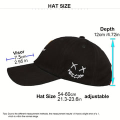 Clown Smiling Face Embroidered Baseball Cap Casual Dad Hat Adjustable Sun Hat