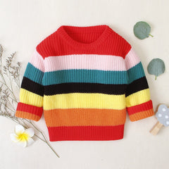 Rainbow Knitted Sweater for Winter Days