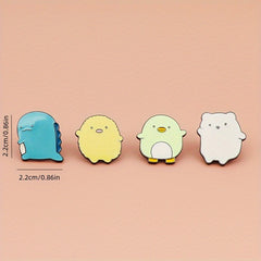 4pcs Cartoon Figures Enamel Alloy Pin Brooch Set for Clothes Bag Jacket Hat