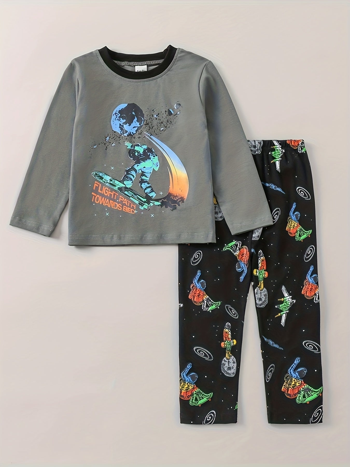 Kids Printed Crew Neck Set Long Sleeve