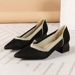 Women's Chunky Heel Breathable Work Shoes